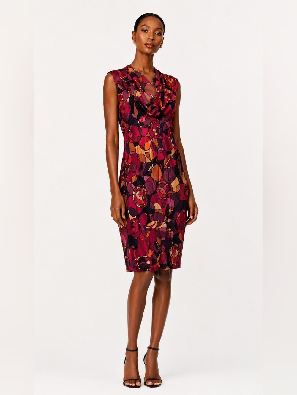 Vintage Bloomingdale's Vibrant Geometric Sleeveless Dress